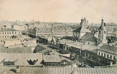 Näkymä Arbatista Moskovassa, Venäjällä, 1800-luvun lopulla tai 1900-luvun alussa