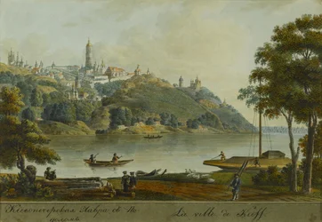 Näkymä Kiovan Pechersk Lavralle ja Podilille, 1800-luvun alku.