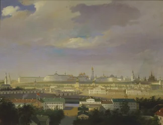 Näkymä Moskovan Kremliin Bolotnaya Marsh -aukiolta, 1800-luvun puoliväli.