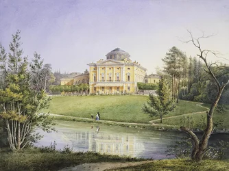 Näkymä Pavlovskin palatsille, 1847