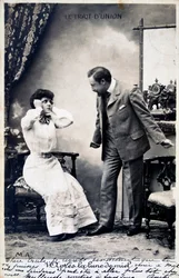 Vintage ranskalainen postikortti, c1900
