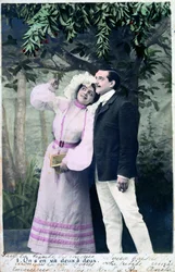 Vintage ranskalainen postikortti, c1900