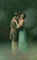 Vintage romanttinen postikortti