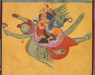 Vishnu ja Lakshmi Garudalla, n. 1750 .