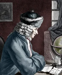 Voltaire, 1700-luvun ranskalainen kirjailija, näytelmäkirjailija, satiiri ja kirjainmies