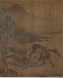 Vesipuhveli ja Herdboy, mahdollisesti Ming-dynastia, 1368-1644.