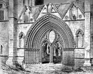 Elginin katedraalin läntinen portti, Elgin, Moray, Skotlanti, 1908-1909