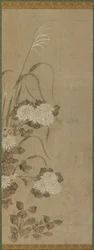 Valkoiset krysanteemit ja ruohot, Edo-kausi, 1615-1868.