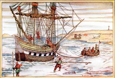 Willem Barents laiva arktisen jään keskellä, 1594-1597
