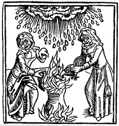 Noidat langettavat loitsun sateen tuomiseksi, 1489