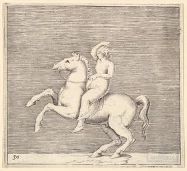 Woman on Rearing Horse, julkaistu n. 1599-1622.