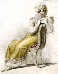 Nainen tuulettimen kanssa, c1750-1850
