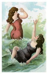 Naiset uimassa, 1900-luvun alku