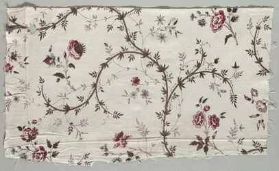Woodblock-painettu puuvillafragmentti, 1785.