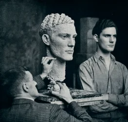 Työskentely herra Duncan Guthrien muotokuvan parissa, v. 1935