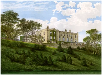 Workington Hall, Cumberland, Curwen-perheen koti, vuodelta 1880