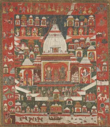 Lord Jagannathan palvonta hänen temppelissään Purissa, 1700-luvun ensimmäinen puolisko.
