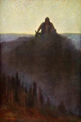 "Wotan odottaa Valhallassa loppua särkyneen keihään kanssa", 1906