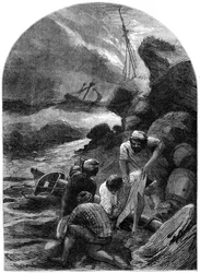 Hävittäjät riisumassa Sir C Shovelin ruumista, 1707, 1800-luku