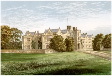Wytham Abbey, Oxfordshire, Abingdonin jaarlin koti, vuodelta 1880