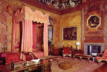 Chatsworth House, osavaltion makuuhuone 1687-1707, Derbyshire, Iso-Britannia