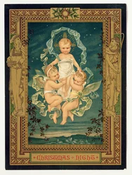 Jouluyö, joulukortti, 1880-luku