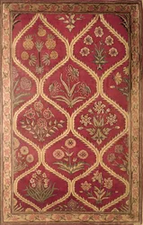 Persialainen tai turkkilainen matto, 1500-1600-luku (villakasa silkkiloimella)