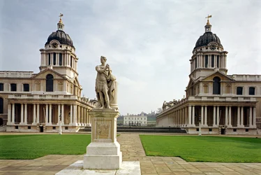 Sir Christopher Wrenin (1632-1723) Greenwich, Lontoo, Iso-Britannia rakentama Old Royal Naval College