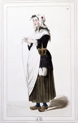 Giljotiinineuloja vuonna 1793. n.1810 (Kaiverrus).