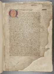 Marcus Tullius Ciceron filosofisten teosten transkriptio, kolmessa kädessä, ilmeisesti otettu vuoden 1471 editio romanasta, marginaalit Archibald Whitelawin ja muiden käsissä, n. 1480 (muste pergamentille)