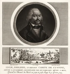 Adam Philippe, kreivi de Custine, Ranskan vallankumouksellinen kenraali, teloitettiin maanpetoksesta 1793