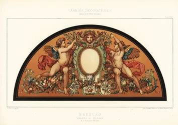 Art nouveau -näytös Wroclawin museossa, Puolassa, 1890 (kromolitografia)