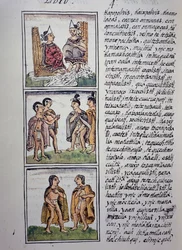 Atsteekkien yhteiskunta, Firenzen Codexin IV kirja, kaksikielinen versio espanjaksi ja nahuatliksi, Uuden Espanjan asioiden yleinen historia, atsteekkien sivilisaatio