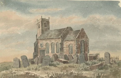 Baswichin kirkko: akvarellimaalaus ja [c 1850]