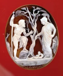 Poseidonin Cameo ja Athena kilpailevat Attikan herruudesta