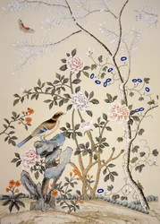 Chinoiserie tapetti, Marble Hill House, Twickenham, Richmond, Middlesex, Iso-Britannia