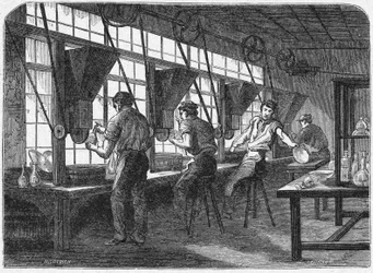 Kristallin leikkaus, n.1880 (kaiverrus).