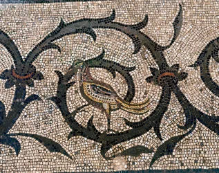 Yksityiskohta varhaiskristillisen Aquileian basilikan lattiasta, Udinen