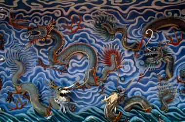 Dragons, Haw Par Villa (Tiger Balm Garden), kiinalaiseen mytologiaan ja legendoihin perustuva teemapuisto, Singapore, Singaporen tasavalta