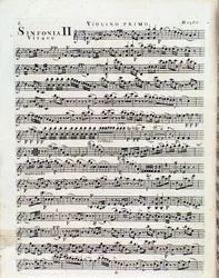 Ensimmäinen sivu viululle J Haydnin sinfoniassa nro 2