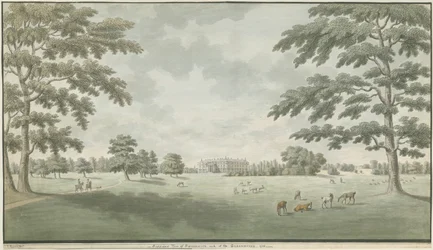 Fisherwick Hall: vesiväripiirros, 1786