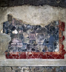 Fresko, Villa Arianna, Stabiae, Campania, Italia, roomalainen sivilisaatio, 2. vuosisadalla eKr., Yksityiskohta