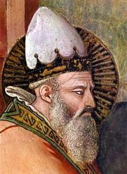 Maso di Bancon (1341 - 1346) fresko, yksityiskohta teoksesta Uudenvuodenaaton tarina (fresko).