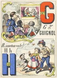 G H: Guignol, lennä, turilas! - peliaakkosto, n. 1890