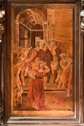 Genova, Duomo (Pyhän Laurentiuksen katedraali), sisustus, presbytery, apsi, kuoro, pohjoispuoli: "The Charity of St Lawrence", Gian Michele de