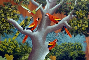 Käsinmaalattu perinteinen vaunu, Sarchi, Costa Rica, Detail