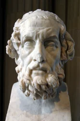 Kuvitteellinen muotokuva Homeresta, roomalainen teos 2. vuosisadalta jKr. Musee du Louvre, Pariisi.