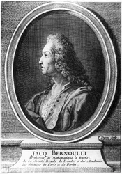 Jacques Bernoulli, sveitsiläinen matemaatikko, n. 1700