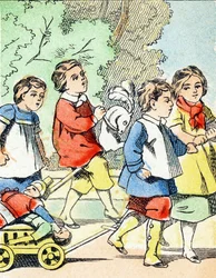 Peli: The Little Car - Child Entertainment Alphabet n.1890 (litografia)