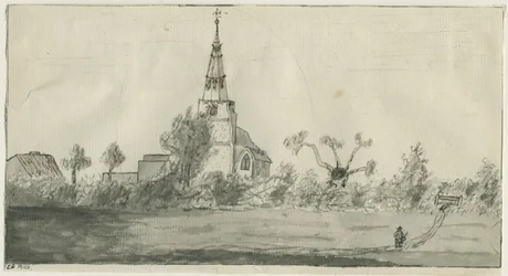 Lichfield – Pyhän Mikaelin kirkko: seepiapesupiirros, nd [?1700-luvun loppu]